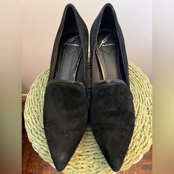 Brian Atwood Velvet Black Block heeled Shoes - Size 8 - Picture 3 of 11